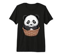 Cute Baby Panda Sitting in Cozy Basket Alone Premium T-Shirt