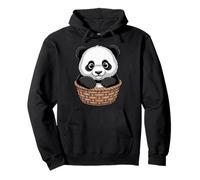 Cute Baby Panda Sitting In Cozy Basket Alone Pullover Hoodie