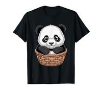 Cute Baby Panda Sitting in Cozy Basket Alone T-Shirt