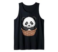 Cute Baby Panda Sitting in Cozy Basket Alone Tank Top