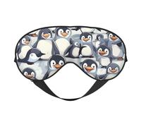 Cute Baby Penguins Sketch Eye Mask, Sleep Mask for Men Women 100% Blackout, No Pressure On Eyes, Soft & Breathable