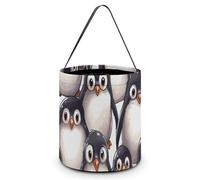 Cute Baby Penguins Sketch Halloween Tote Candy Bags Trick Or Treat Candy Bags Reusable Candy Basket With Handles Multipurpose Gifts Bag For Festival Party Gathering