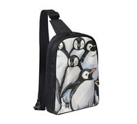 Cute Baby Penguins Sketch Printed Chest Bag Sling Bag for Men Women, Waterproof Crossbody Backpack Men Bag for Runner Workout Hiking Cycling Travel