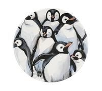 Cute Baby Penguins Sketch Prints Round Mouse Pad 1 PCS,Non-Slip Rubber Base Mousepad Mouse Mat for Laptop Computer Office 7.9 x 7.9 Inch