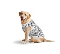 Cute Baby Penguins Sketch Soft Print T-Shirt Vest For Large Dogs, Comfort Cotton Pet Clothes Stretch Dog Pullover Tee Sleeveless Sweatshirt (3xl-5xl)