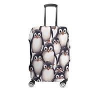 Cute Baby Penguins Sketch Suitcase Covers Luggage Protector - Travel Elastic Baggage Case Protective, Washable Anti-scratch Large Suit Case Cover for Suitcases Fits 19-32 Inch Luggages, white, L