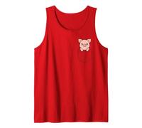 Cute Baby Piglet Pocket Pal Funny Pig Farm Animal Tank Top