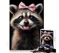 Cute Baby Raccoon Jigsaw Puzzles for Adults 1000 Pieces Creative Play True Detail Real Challenge Art Decor (38x52cm)