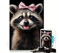 Cute Baby Raccoon Jigsaw Puzzles for Adults 1000 Pieces Creative Play True Detail Real Challenge Art Decor (38x52cm)