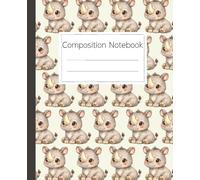 Cute Baby Rhinoceros Composition Notebook Journal for Kids and Animal Lovers: Adorable Rhino Wildlife Diary for School, Notes, and Creative Writing