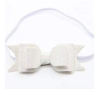 Cute Baby S Sequins Big Bow Knot Elastic Hair Band Headwear Headband - White Elegant and Popular Easy Operation