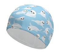 Cute Baby Sea Lion Funny Swim Cap for Adults Swimming Hat for Men Women Long And Short Hair