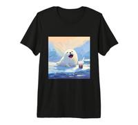 Cute Baby Seal Drinking Bubble Tea Arctic Ice Premium T-Shirt
