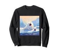 Cute Baby Seal Drinking Bubble Tea Arctic Ice Sweatshirt