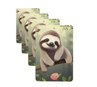 Cute baby sloth Car Air Fresheners Cards Set of 4 Pieces Personalized Car Fresheners Gifts for Men Women Auto Aromatherapy Tablets Hanging Scented Cards for Wardrobe Bathroom