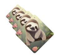 Cute baby sloth Car Air Fresheners Cards Set of 4 Pieces Personalized Car Fresheners Gifts for Men Women Auto Aromatherapy Tablets Hanging Scented Cards for Wardrobe Bathroom