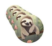 Cute baby sloth Car Air Fresheners Cards Set of 4 Pieces Personalized Car Fresheners Gifts for Men Women Auto Aromatherapy Tablets Hanging Scented Cards for Wardrobe Bathroom