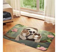 Cute Baby Sloth Dog Food Mat, Absorbent Pet Feeding Mat for Food and Water Bowls Non-Slip Placement Pad for Floors Waterproof Quick Dry Water Dispenser Mat for Dogs Puppy Cats 16x24 Inch
