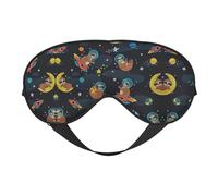 Cute Baby Sloths Sleeping Night Mask Soft Reversible Eye Cover Adjustable Strap Light Blocking Comfortable Rest