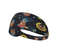 Cute Baby Sloths Sleeping Printed Running Headband Women, Foldable Adjustable Width, Non Slip for Workout Washing and Spa
