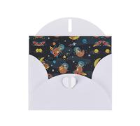 Cute Baby Sloths Sleeping Printing Horizontal Love Buckle Pearl Paper Holiday Greeting Card With Envelopes For Friends, Family
