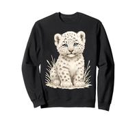 Cute Baby Snow Leopard Cub With Blue Eyes Wildlife Art Sweatshirt