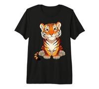 Cute Baby Tiger Cub Kawaii Bengal Tiger Jungle Graphic Premium T-Shirt