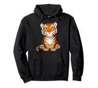 Cute Baby Tiger Cub Kawaii Bengal Tiger Jungle Graphic Pullover Hoodie