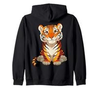 Cute Baby Tiger Cub Kawaii Bengal Tiger Jungle Graphic Zip Hoodie