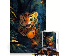 Cute Baby Tiger In Jungle Jigsaw Puzzles 1000 Piece for Teenagers Logic Game Sharp Edge Hard Challenge Game Night (50x75cm)