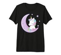 Cute Baby Unicorn Sitting on the Moon Premium T-Shirt