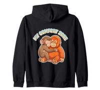 Cute Baby Viral Monkey Team Punch My Comfort Zone Zip Hoodie