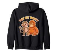 Cute Baby Viral Monkey Team Punch Tiny But Mighty Zip Hoodie
