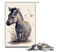 Cute Baby Zebra Painting Jigsaws Pieces for Adults Wooden Jigsaw Puzzles for Adults Perfect for Teenagers Family Bonding Brain Teaser & DIY Home Decor Gift 1000 PCS(75x50cm)