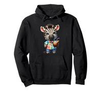 Cute Baby Zebra Tropical Summer Vacation Drink Pullover Hoodie