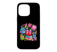 Cute Back to School Apple Backpack Pencil Books Supplies Case for iPhone 14 Pro Max