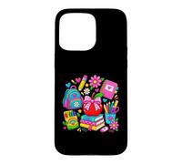 Cute Back to School Apple Backpack Pencil Books Supplies Case for iPhone 15 Pro Max