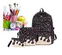 Cute Backpack for School Aesthetic Ice Cream Compartment Bookbag | Girls Kids Backpacks Set for Kindergarten Preschool Elementary Kids Students Teens Travel Sports Vacation Home