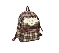 Cute Backpack Tartan Plaid Print Vintage Y2k Backapck | Kawaii Preppy Daypack Nylon Laptop Backpacks Travel Rucksack Bag