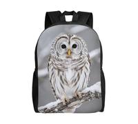 Cute Backpack Waterproof Lightweight Casual Daypack Curious Barred Owl Closeup Travel Laptop Bag For Women Men