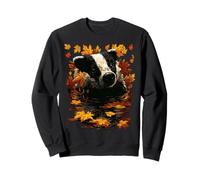 Cute Badger Cozy Fall Leaves Forest Animal Autumn Aesthetic Sweatshirt
