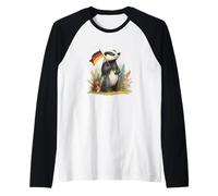 Cute Badger Forest with Germany Colors for Boys and Girls Raglan Baseball Tee