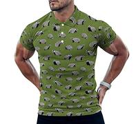 Cute Badger Men's Polo Shirts Short Sleeve Casual Tennis Tee Slim Fit Top Summer Funny