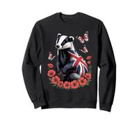 Cute Badger Union Jack UK Flag British Sweatshirt