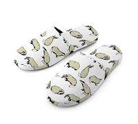 Cute Badger Women's Cotton Slippers Memory Foam Cozy House Shoes With Anti Slip Sole