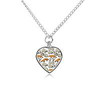 Cute Badgers And Foxes Pattern Heart Ashes Necklace For Dog/Cat Keepsake Pendant One Size
