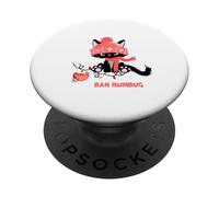Cute Bah Humbug Black Cat vs Christmas Tree Chaos PopSockets Adhesive PopGrip