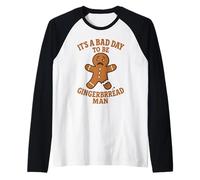 Cute Baking It’s a Bad Day to Be Gingerbread Man Christmas Raglan Baseball Tee