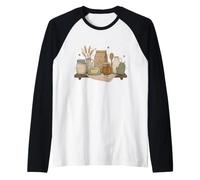 Cute Baking Pantry Doodle Characters Cozy Kitchen Vibe Raglan Baseball Tee
