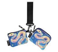 Cute Ball Python Dual Wristlet Wallets for Women Minimalist Card Wallet Money Organizer with Keychain for Daily Use 2 Pcs de credito para Hombre